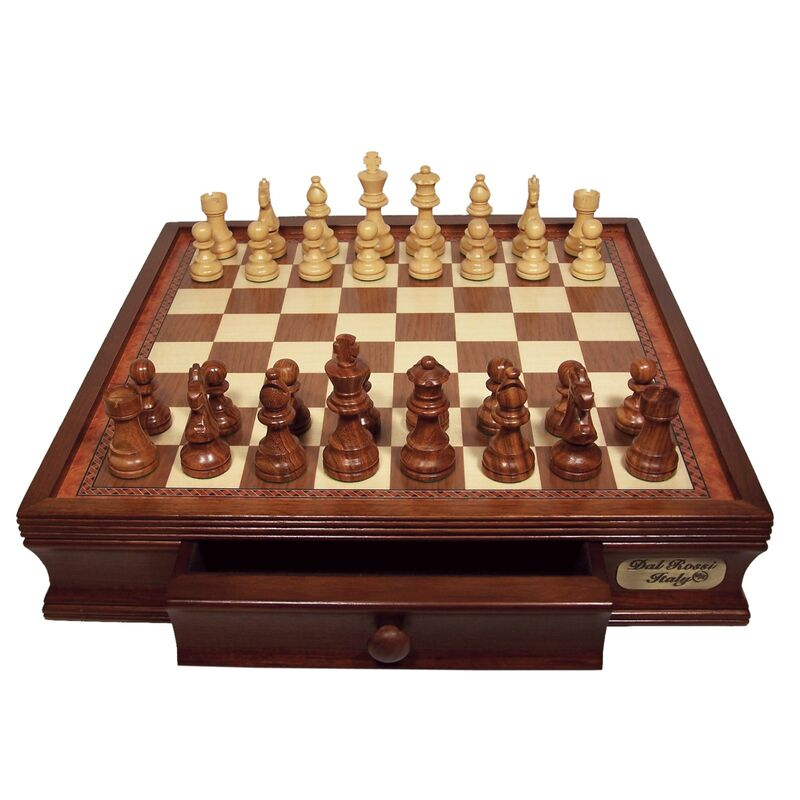 Chess Set - 16+quot Dal Rossi Timber With Drawers Chess Set - 16+quot Dal Rossi Timber With Drawers