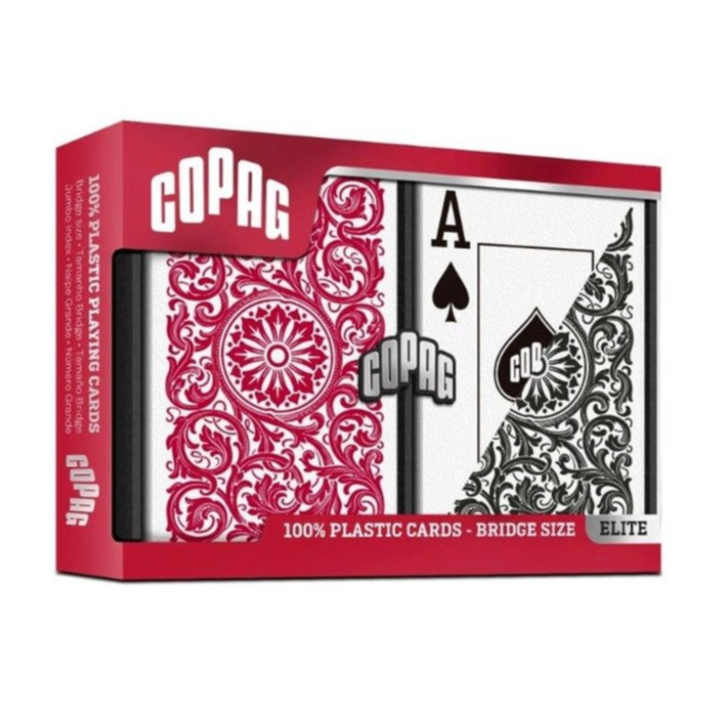 Copag Bridge Size Double Pack Red Black 100 Plastic