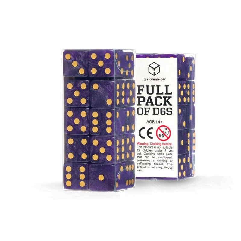 Dice Q Workshop Full Pack of D6s Shimmering Purple andamp Gold