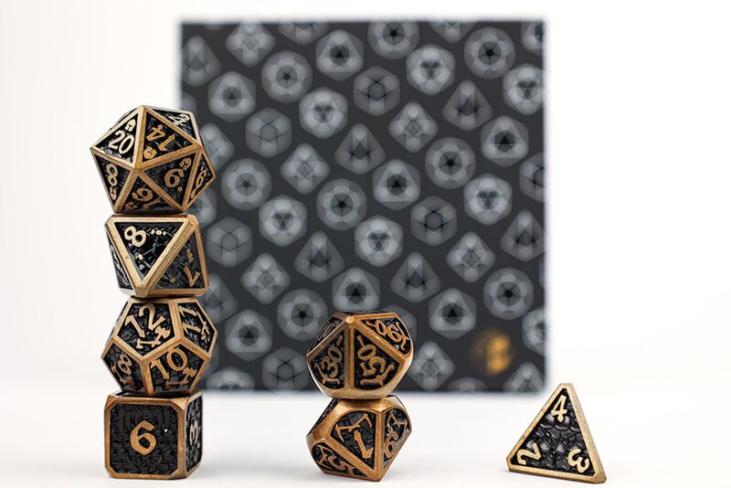 Dice LPG RPG Set Draco Dark BlackGold Dice LPG RPG Set Draco Dark BlackGold