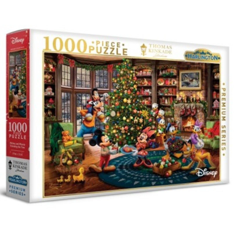 Harlington - Thomas Kinkade Mickey +amp Minnie Trimming the Tree