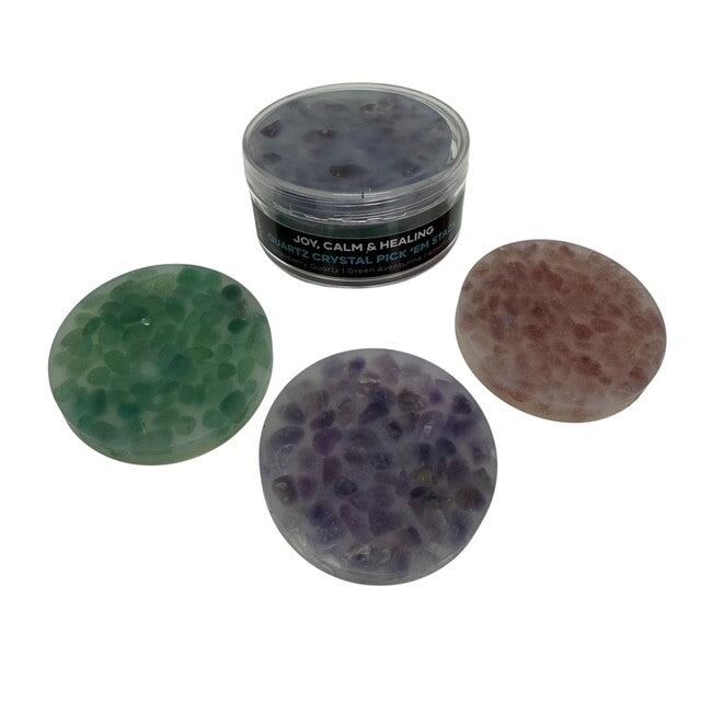 Joy Calm and Healing Crystal Pick and39Em Stack 3 Pack  Strawberry Quartz Green Aventurine and Amethyst