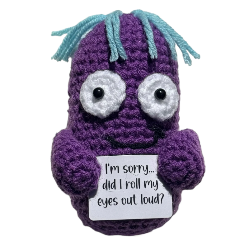 Kaiko  Plush Hand Crochet Supports Did I Roll My Eyes Out Loud Critter