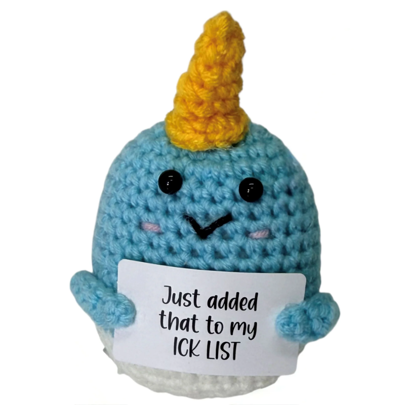 Kaiko  Plush Hand Crochet Supports My ICK List Narwhal