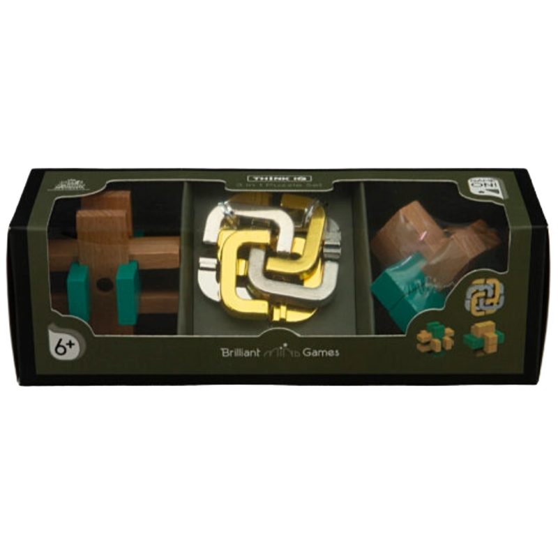 Puzzles and Games 3 in 1 Puzzle Set Gold Puzzles and Games 3 in 1 Puzzle Set Gold