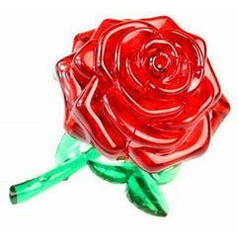 3D Crystal Puzzle  Red Rose