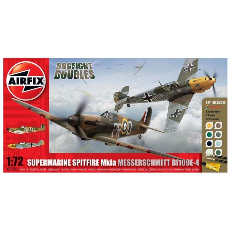 Airfix  Spitfire MKIA andamp Messerschmitt BF109E4 dogfight Doubles Gift Set 172