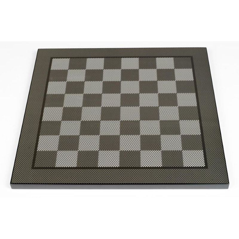 Chess Board  Dal Rossi 50cm Carbon Fibre Board Shiny Finish