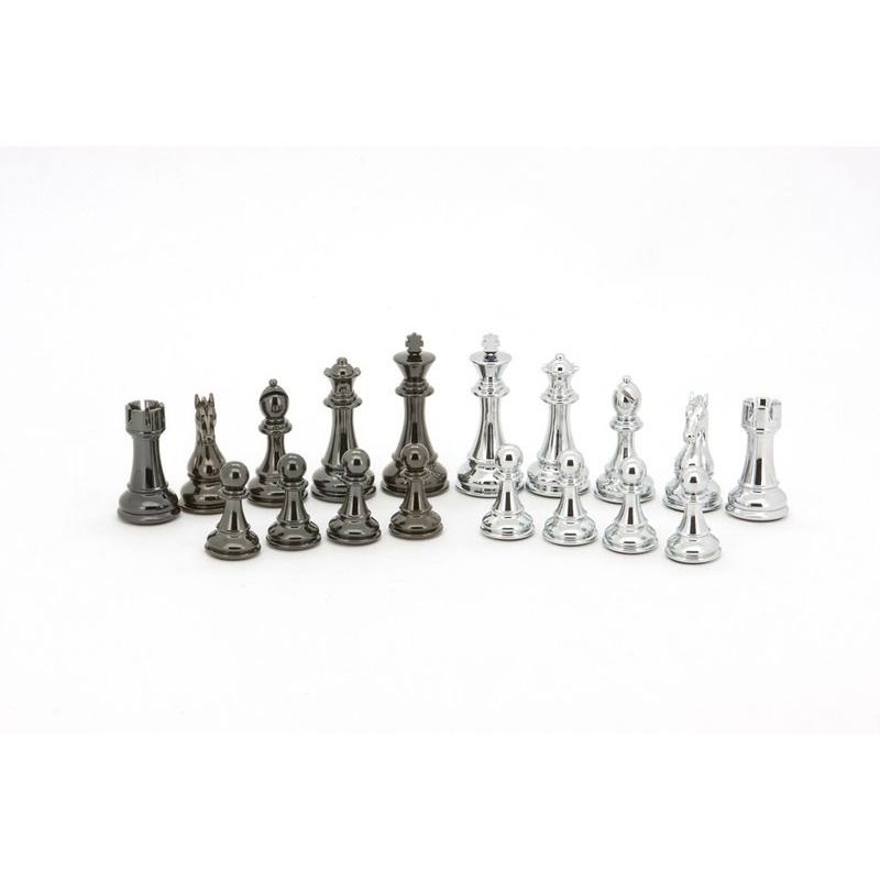 Chess Men Dal Rossi   Silver + Titanium 