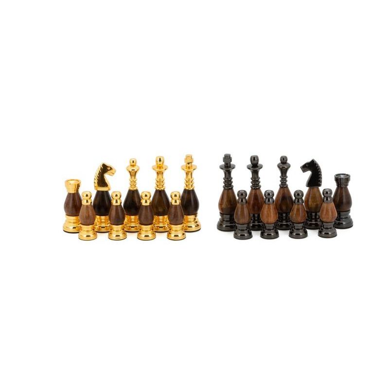 Chess Pieces  100 mm Dal Rossi Staunton Metal and Wood Gold 