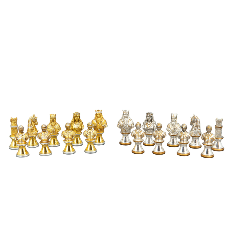 Chess Pieces  Dal Rossi Medieval Warriors Metal Chessmen 85mm