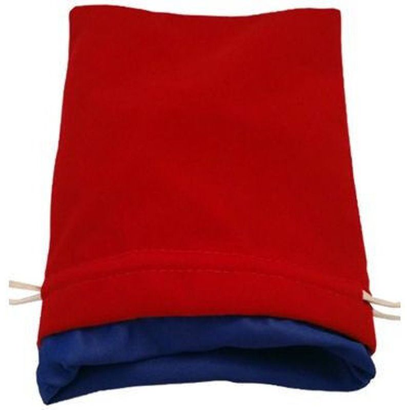 Dice Bag  MDG Large Red Velvet with Blue Satin Lining