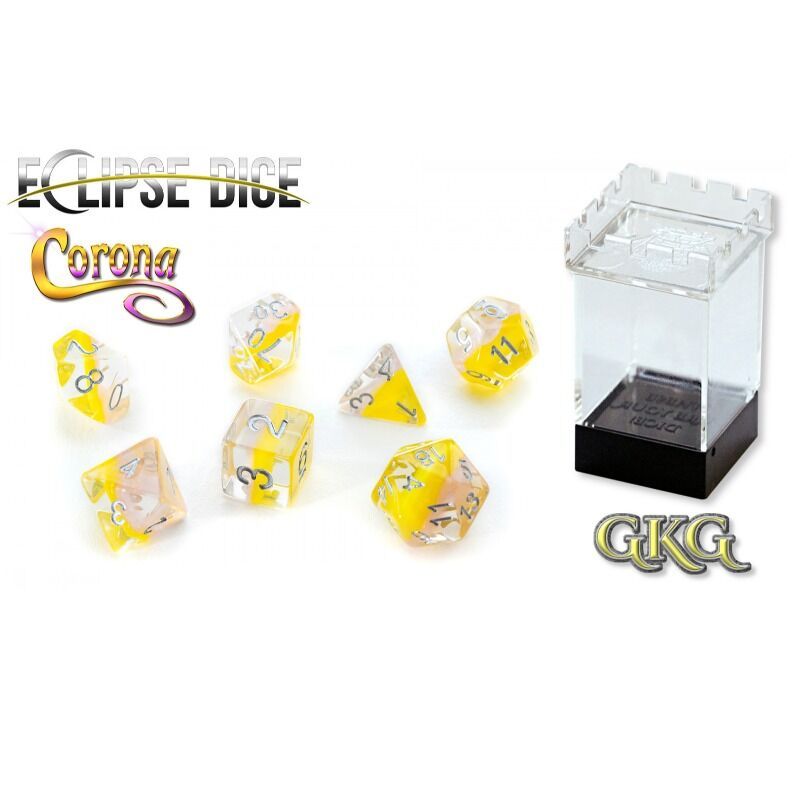 Dice Eclipse  Corona Set of 7 Polyhedral Dice