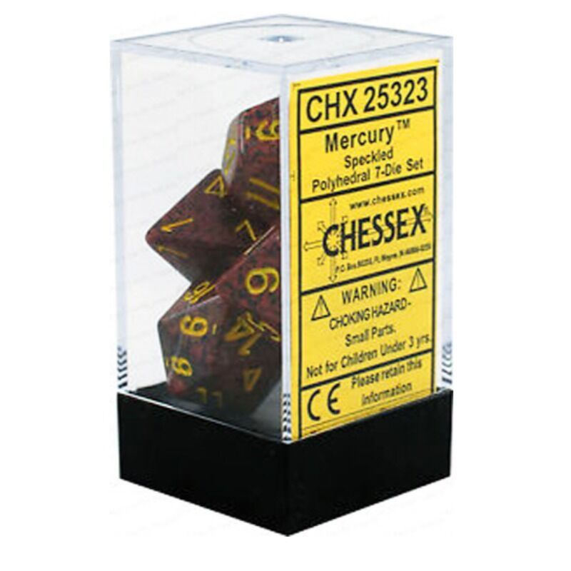 Dice  Chessex  Speckled Polyhedral Mercury 7 Dice in Display