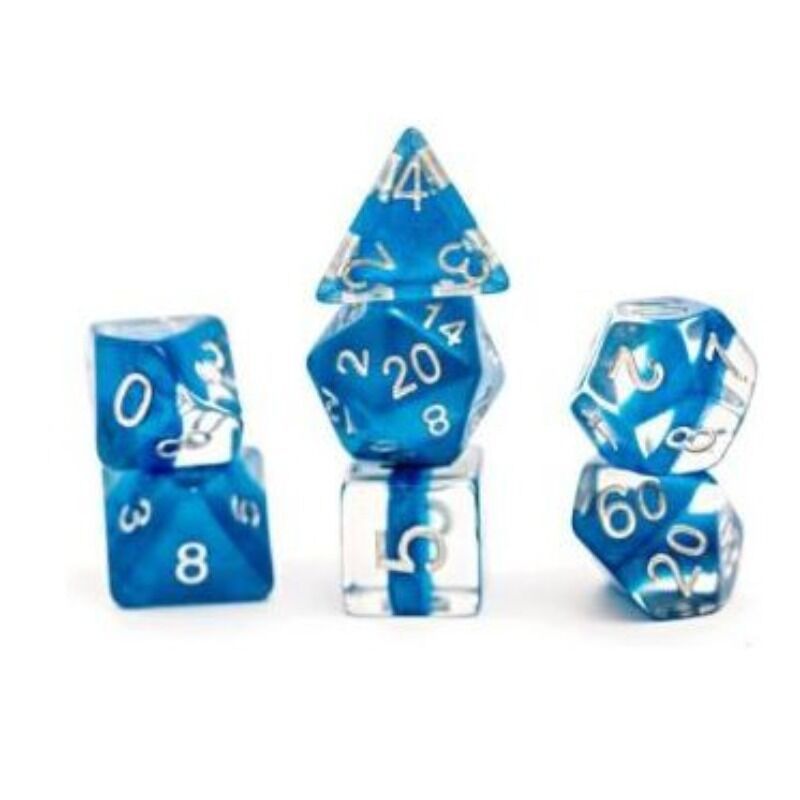 Dice  Halfsies Neutron Power Teal 7 Polyhedral Dice Set