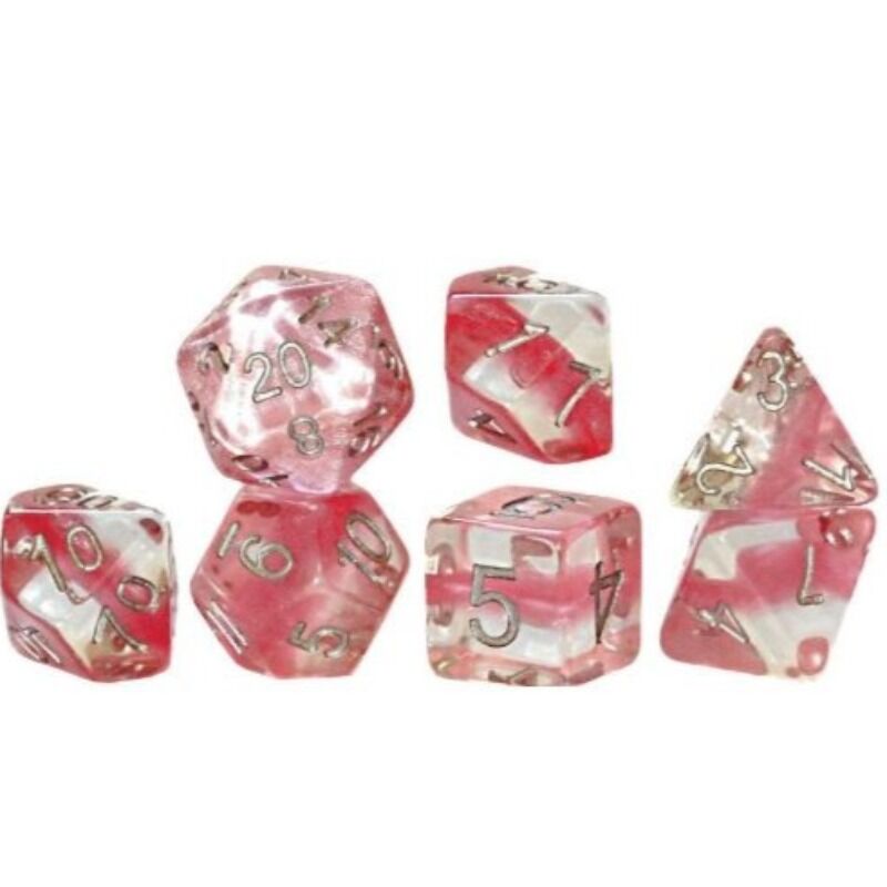 Halfsies Neutron Rose Quartz 7 Polyhedral Dice Set Mind Games Geelong