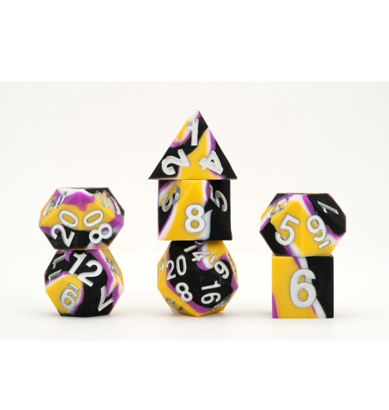 Dice  MDG 16mm Pride Sharp Edge Silicone Rubber Poly Nonbinary