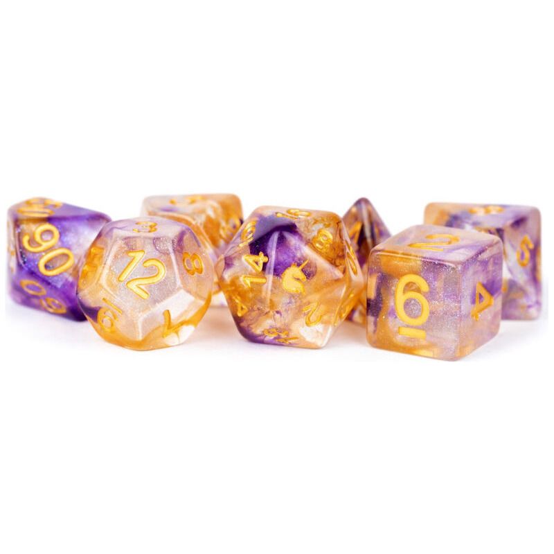 Dice  MDG  Unicorn Resin  Royal Sunset