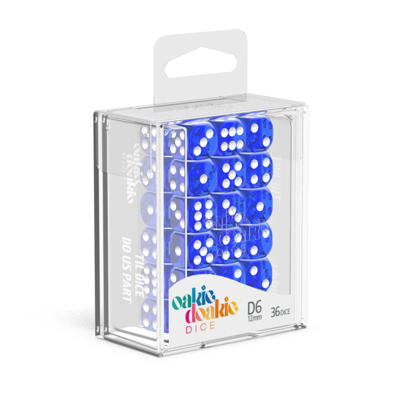 Dice  Oakie Doakie  Translucent Blue 12mm D6 Brick 36