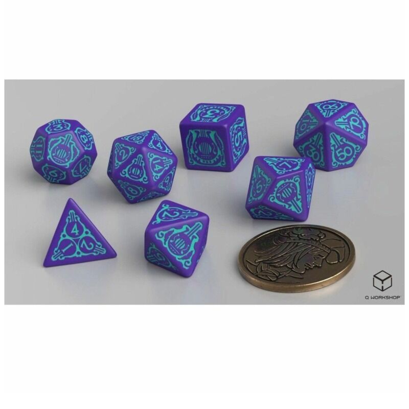Dice  Q Workshop The Witcher Dice Set Dandelion  Half a Century of Poetry Dice Set 7 with coin