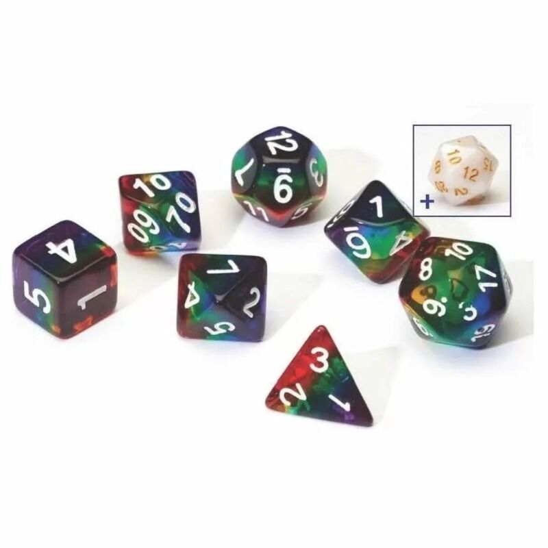 Dice  Sirius Rainbow Transparent Layered Resin Dice Set 7