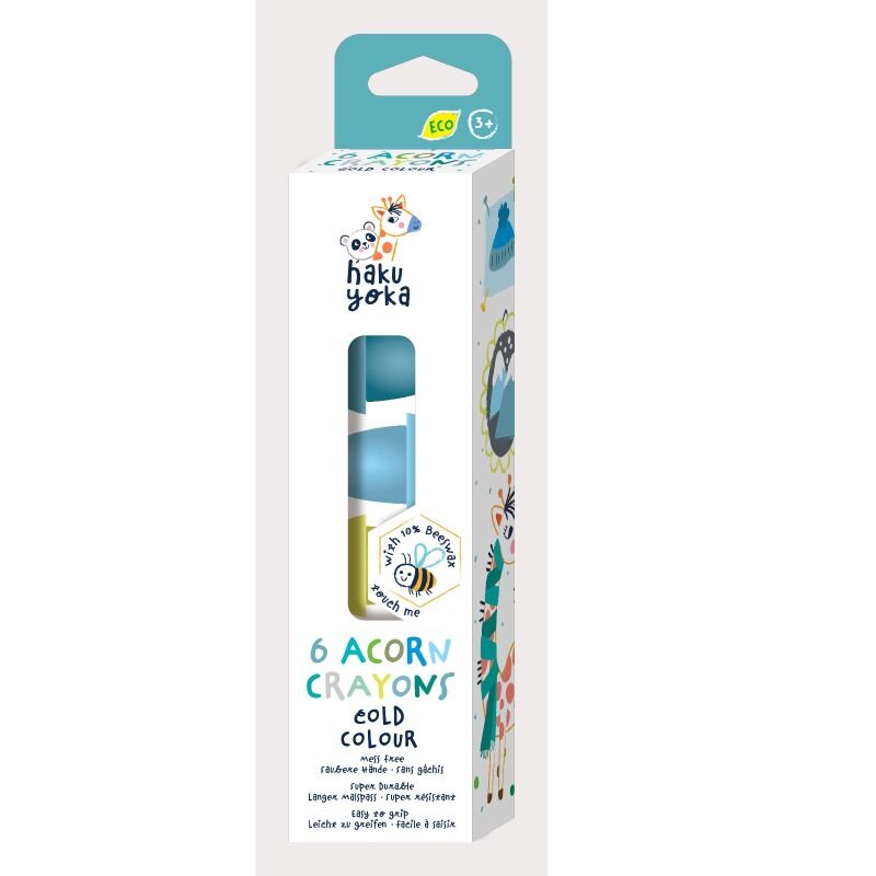 Haku Yoka  6 Acorn Crayons Cold Colours