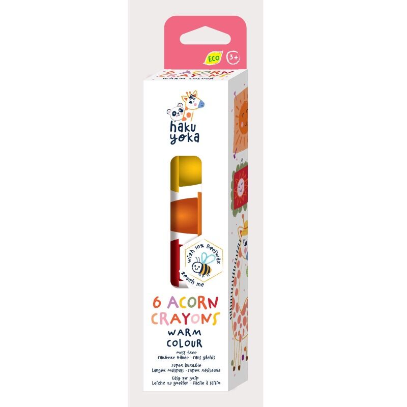 Haku Yoka  6 Acorn Crayons Warm Colours