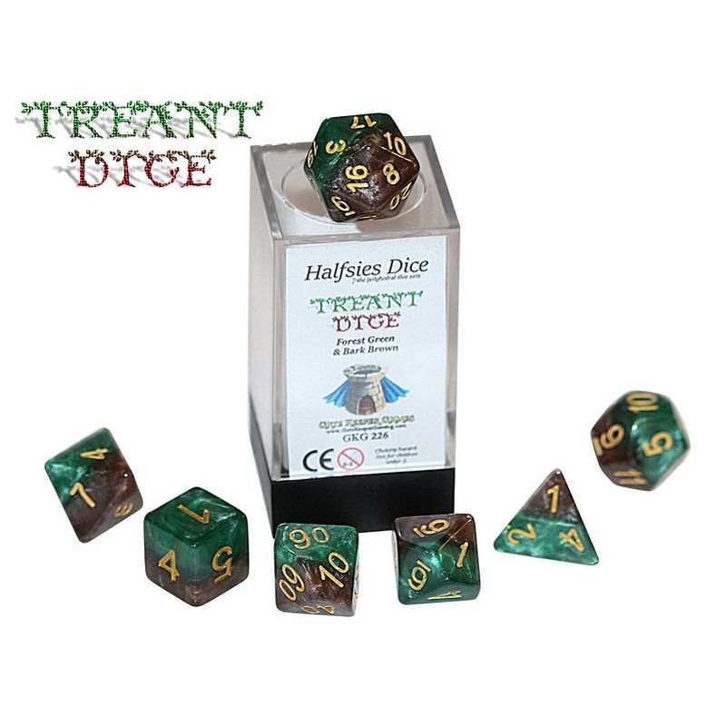 Halfsies Dice  Treant Forest Green and Bark Brown