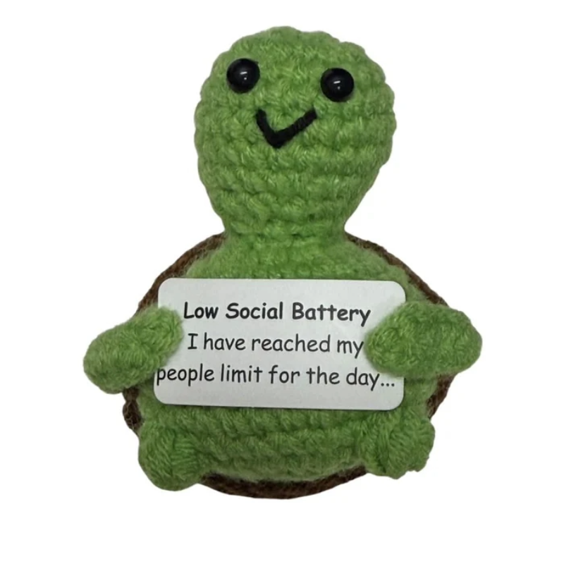 Kaiko  Plush Hand Crochet Supports Low Social Battery Turtle