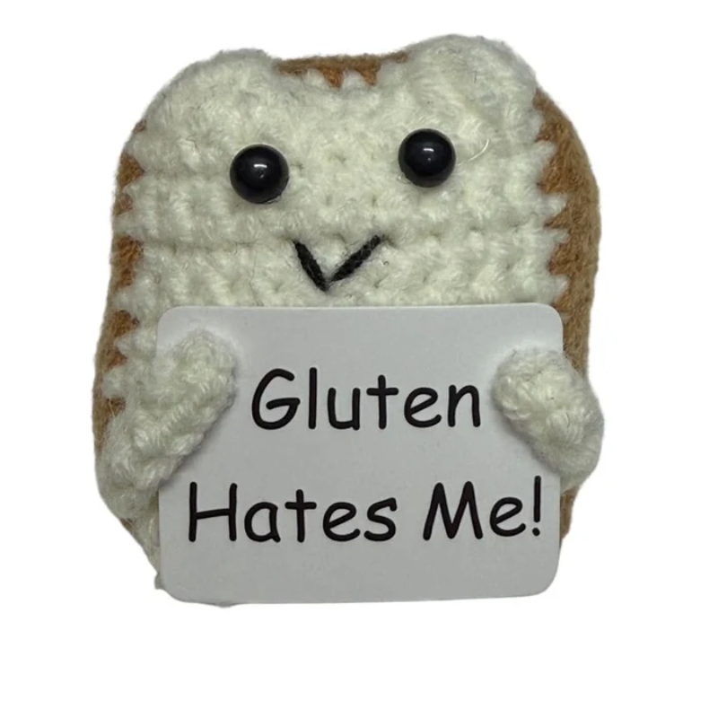 Kaiko  Plush Hand Crochet Supports Mini Bread Gluten Hates Me