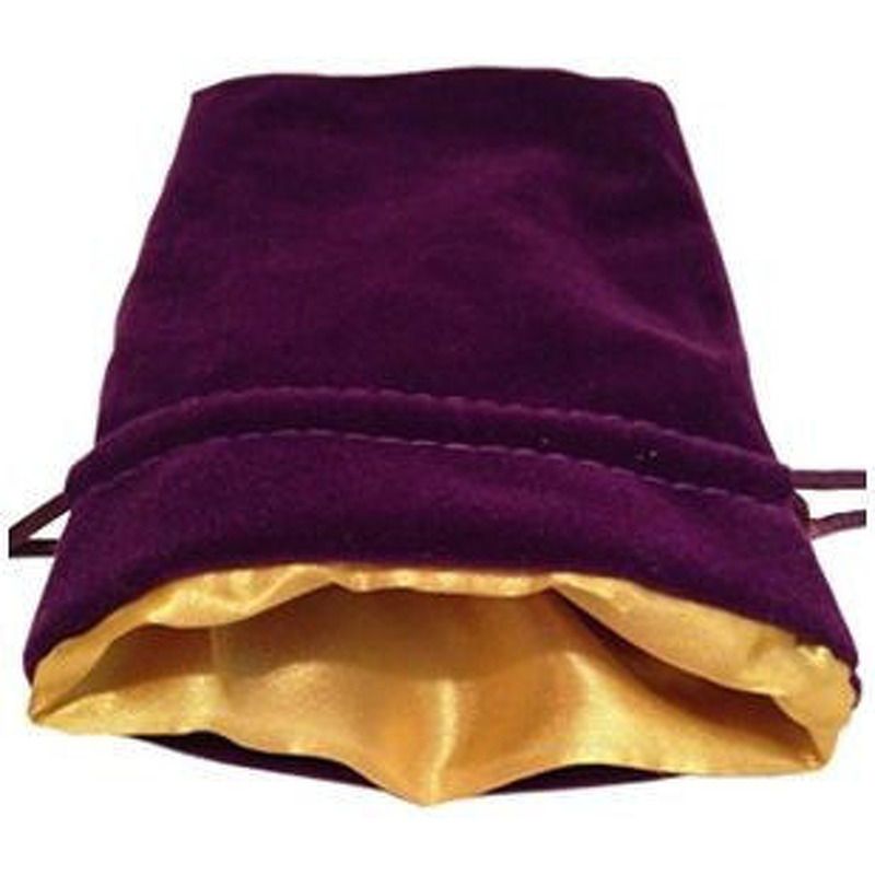 MDG Velvet Dice Bag with Gold Satin Lining  Purple