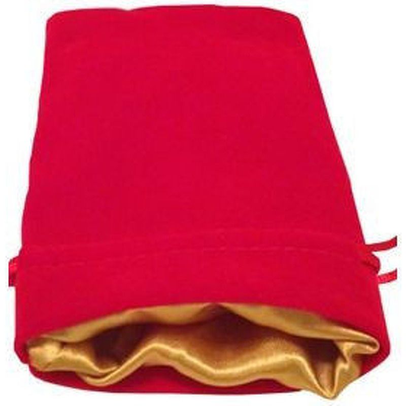 MDG Velvet Dice Bag with Gold Satin Lining  Red
