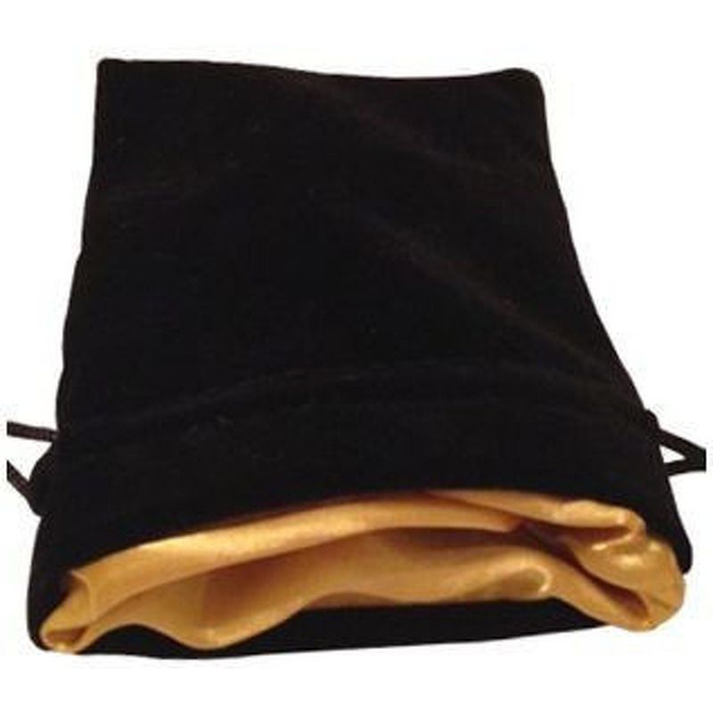 MDG  Velvet Dice Bag with Gold Satin Lining  Black