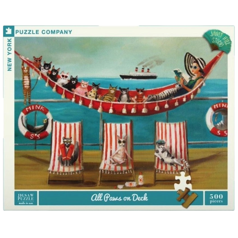 New York Puzzle Company - Janet Hill All Paws On Deck