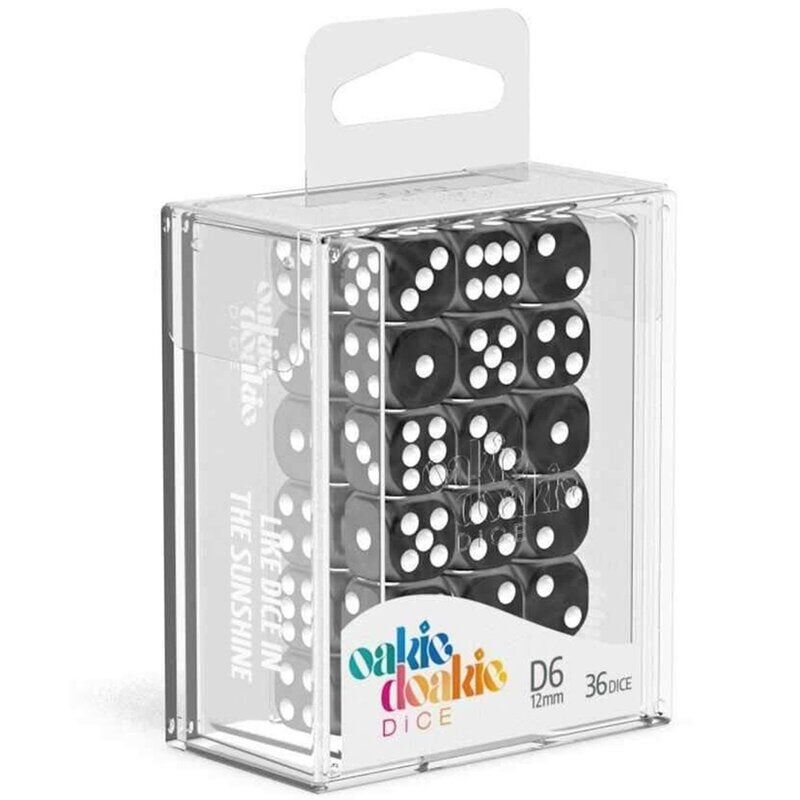 Oakie Doakie Dice  12mm D6 Brick 36 Marble Black