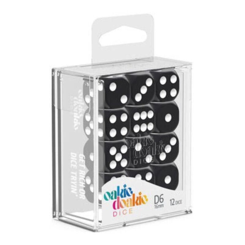 Oakie Doakie Dice  12mm D6 Brick 36 Solid Black