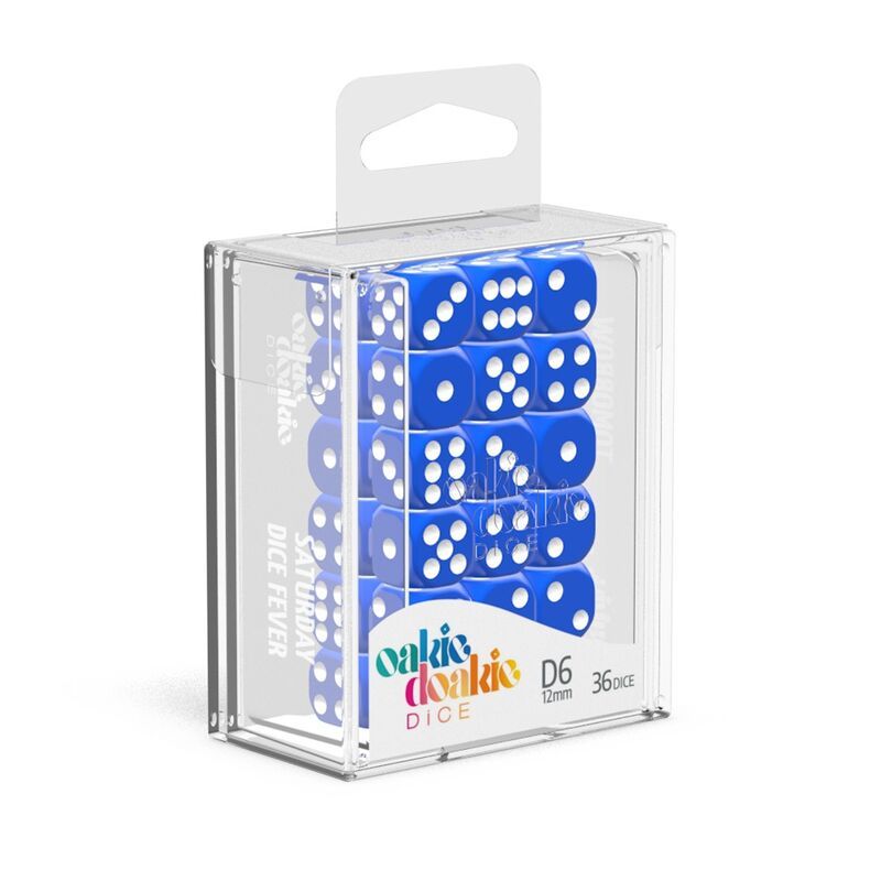 Oakie Doakie Dice  12mm D6 Brick 36 Solid Blue