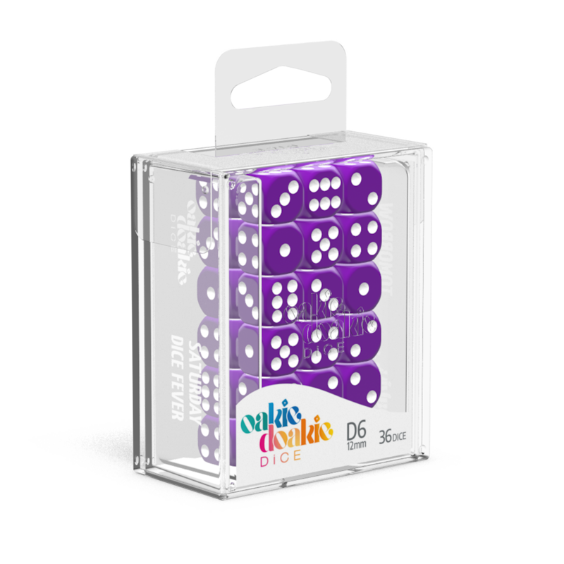 Oakie Doakie Dice  12mm D6 Brick 36 Solid Purple
