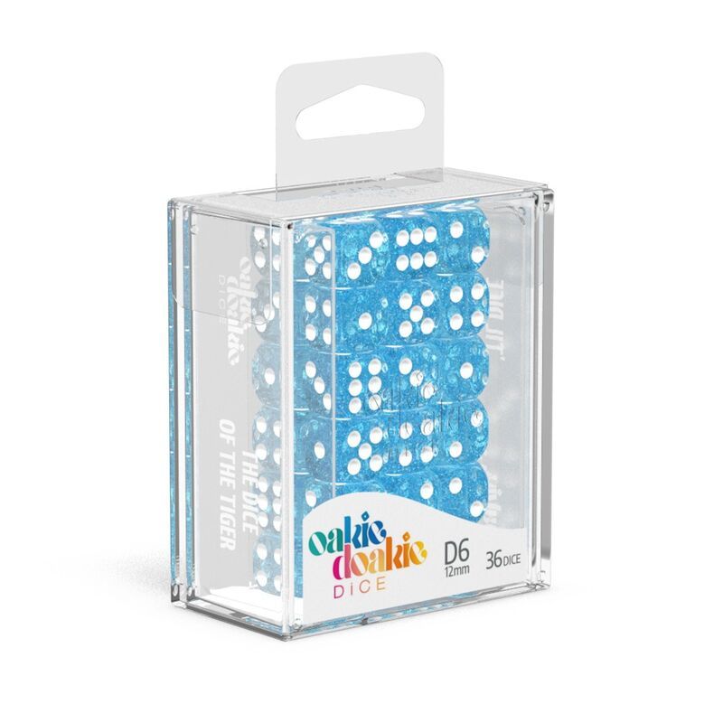 Oakie Doakie Dice  12mm D6 Brick 36 Speckled Light Blue