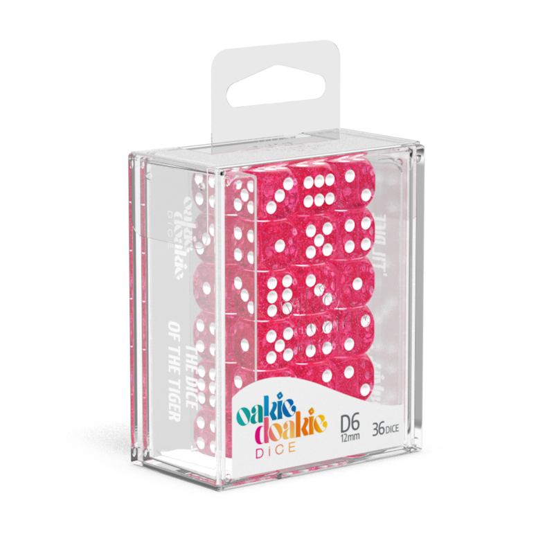 Oakie Doakie Dice  12mm D6 Brick 36 Speckled Pink