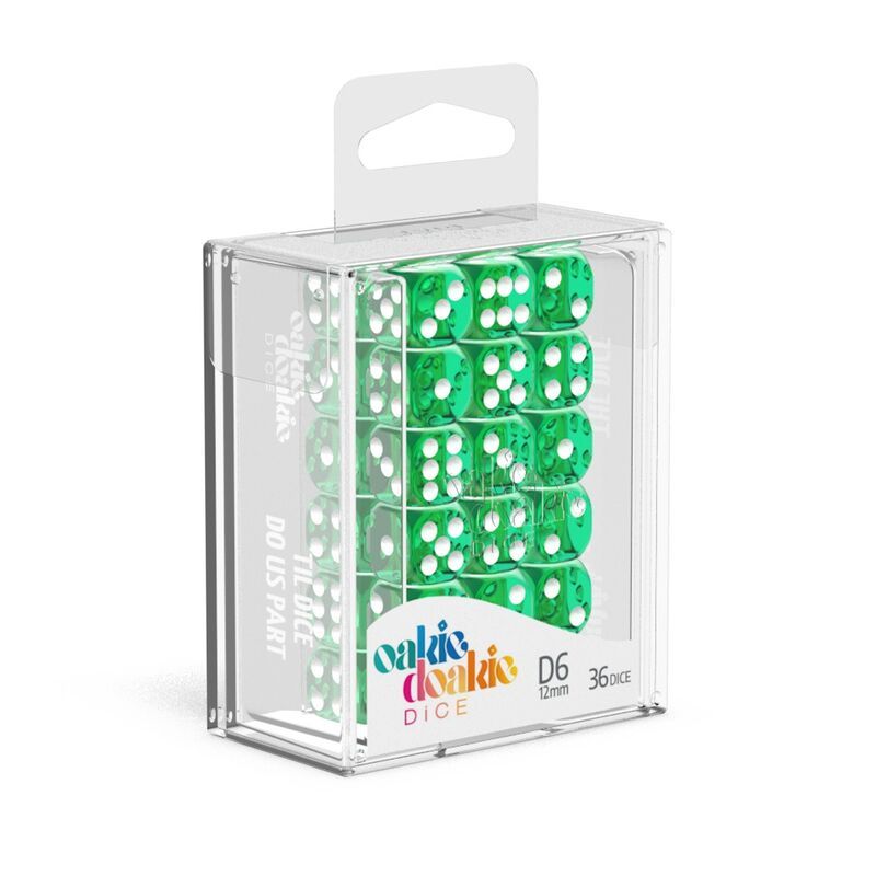 Oakie Doakie Dice  12mm D6 Brick 36 Translucent Green