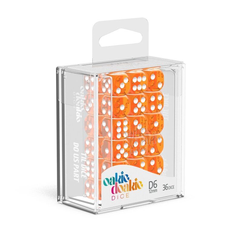 Oakie Doakie Dice  12mm D6 Brick 36 Translucent Orange