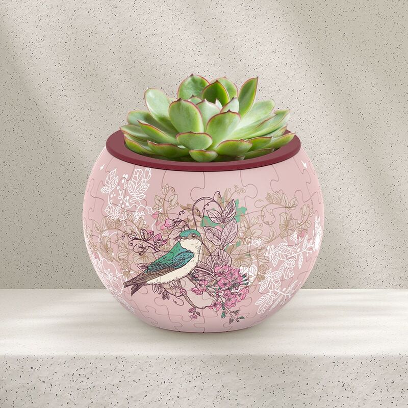 Pintoo - 3D Puzzle Flowerpot - Birds +amp Flowers
