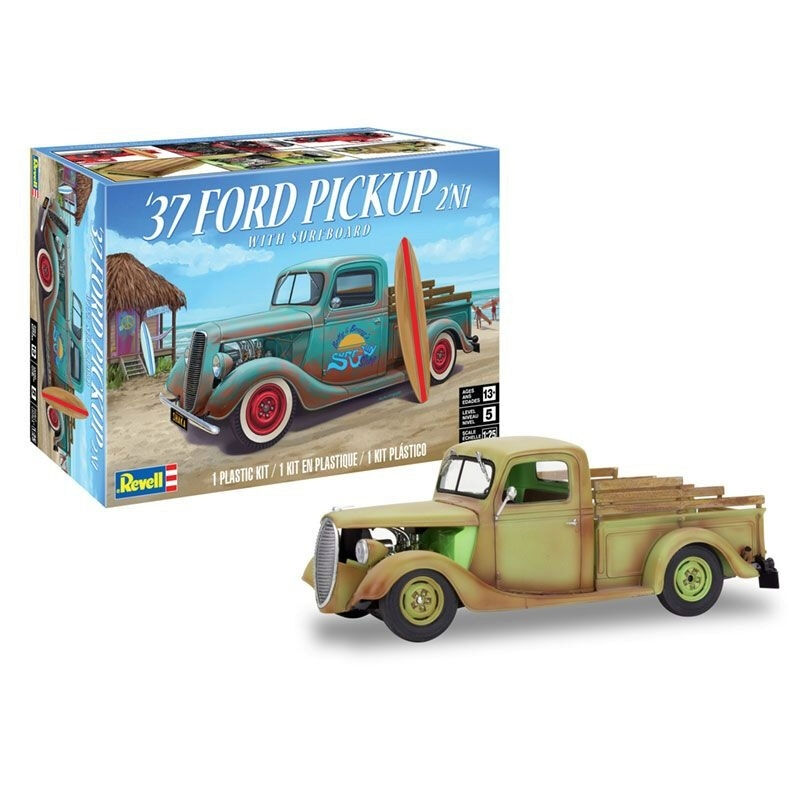 Revell  1937 Ford Pick Up Street Rod With Surfboard