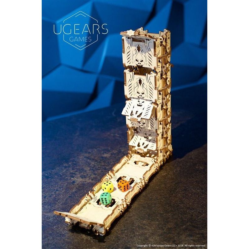 Ugears  Modular Dice Tower mechanical wooden device for tabletop games