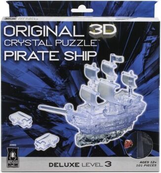 3D Crystal  Pirate Ship Clear