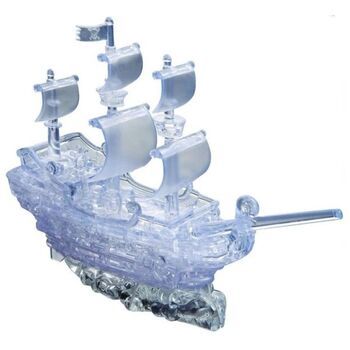 3D Crystal  Pirate Ship Clear