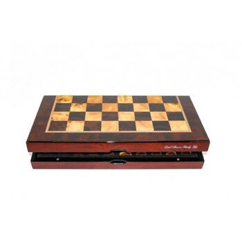 Dal Rossi - Mahogany Finish Folding Chess Set 16+quot