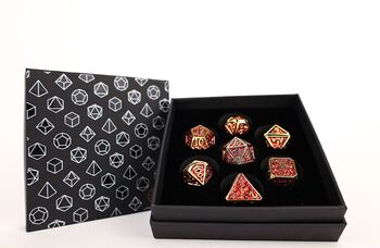 Dice  LPG Dice RPG Set Draco Dark RedGold