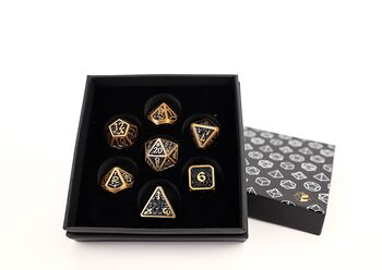 Dice  LPG RPG Set Draco Dark BlackGold